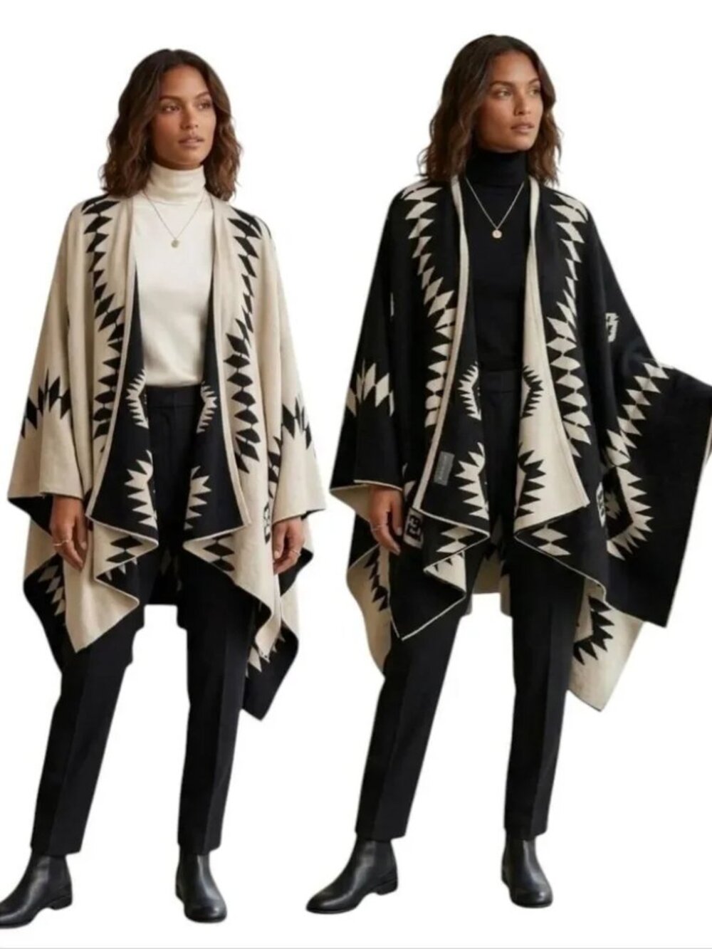 POKOLOKO Reversible Fair Trade Baby Alpaca Aztec Boho Wrap
